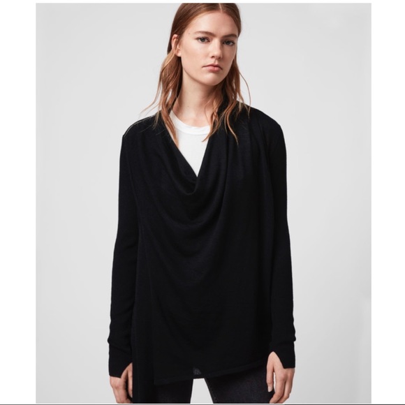 Allsaints Drina Ribbed Wool Cardigan 